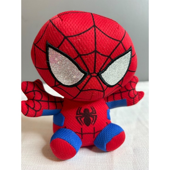 Ty Other - Ty Beanie Baby Marvel Spider-Man Plush Red Blue Glitter Eyes Collectible Toy